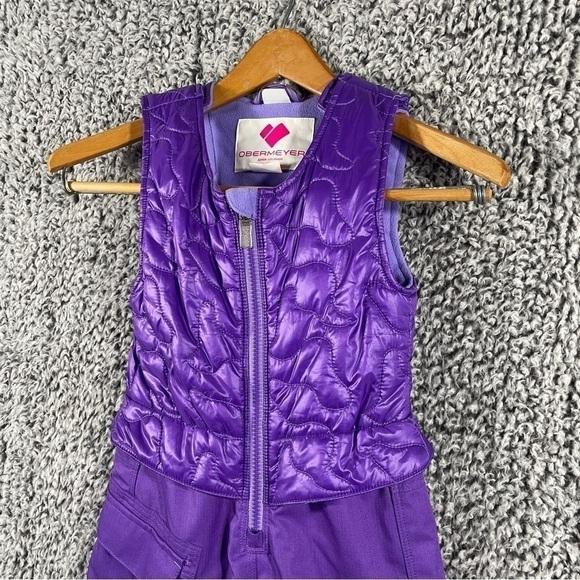 Obermeyer I-Grow Bib Snowsuit Girl's Size 4 Adjustable Ski Suit Purple Winter - Picture 11 of 11